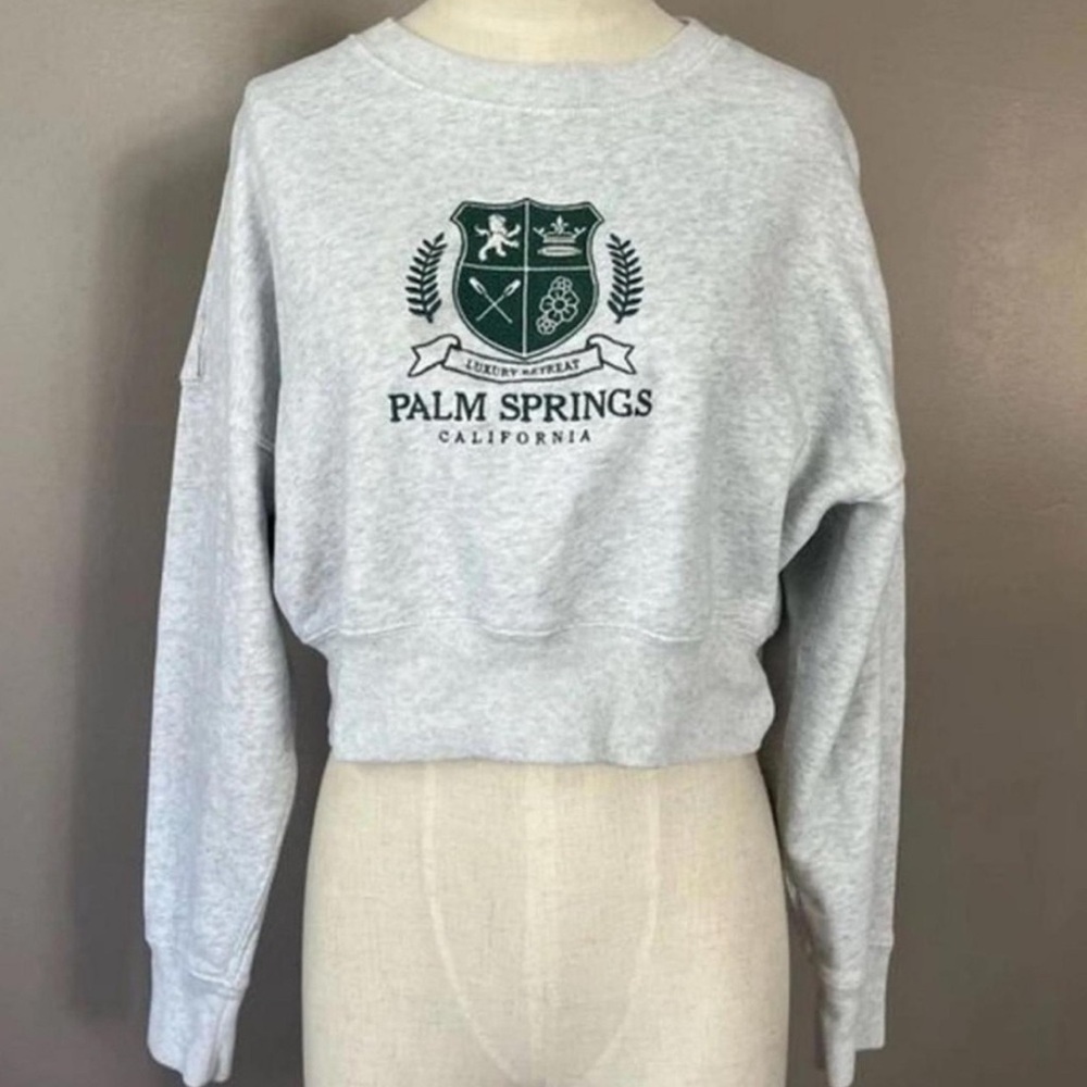 Abercrombie and Fitch California Cropped Light Gray Sweatshirt